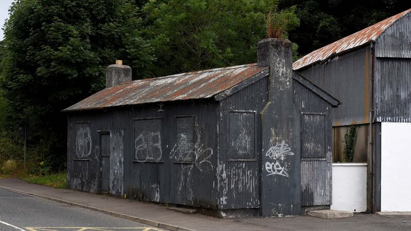 A former Border customs hut in the village of Muff, Co Donegal. Photograph: Mary Turner/Bloomberg