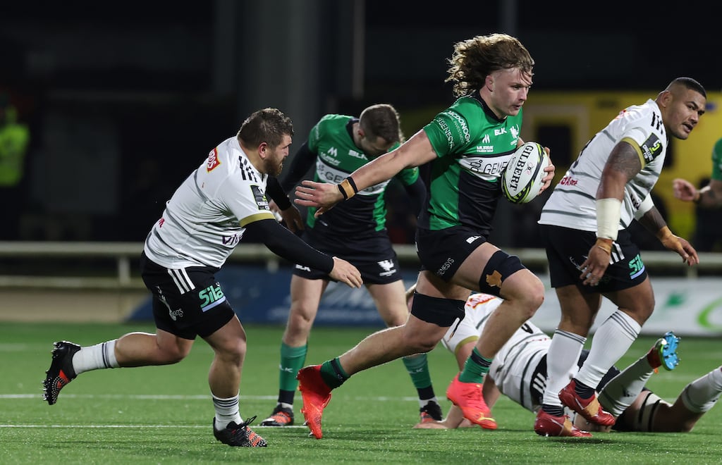 Cian Prendergast is part of a young Connacht team to take on the Dragons on Wales on Saturday night. Photograph: Lorraine O'Sullivan/PA Wire