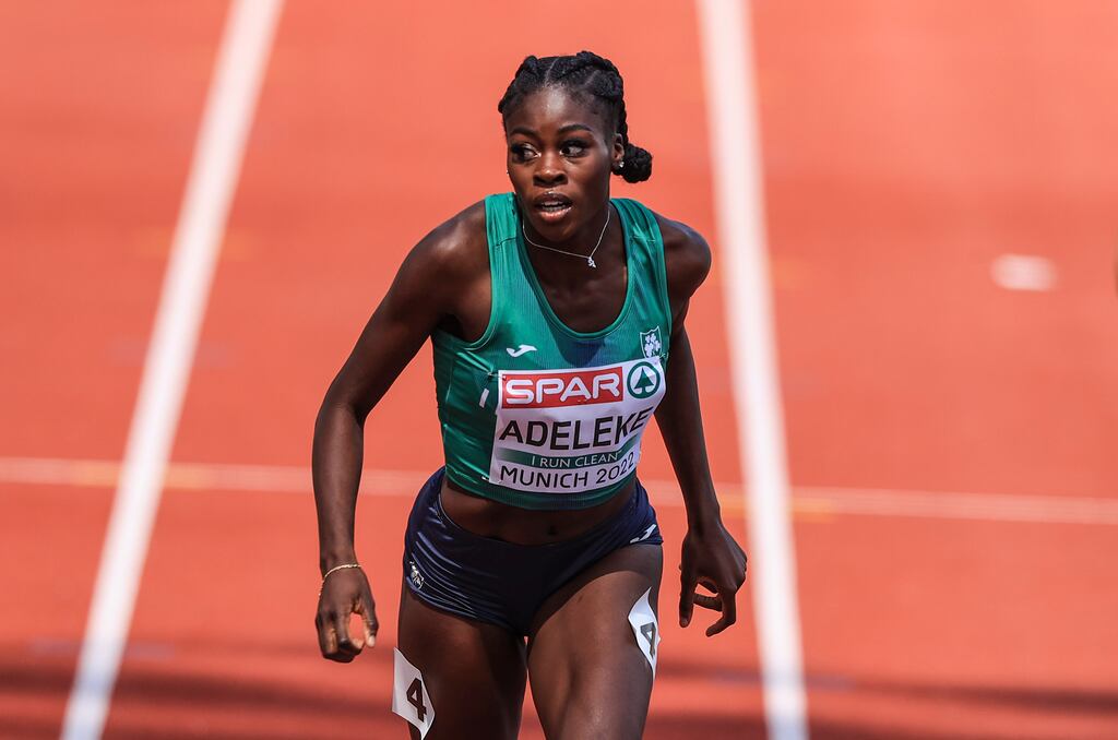 Rhasidat Adeleke: clocked a 51.8-second split for the University of Texas in the 4x400m relay at the Cardinal Classic meeting, home of the University of Louisville. Photograph: Tom Maher/Inpho
