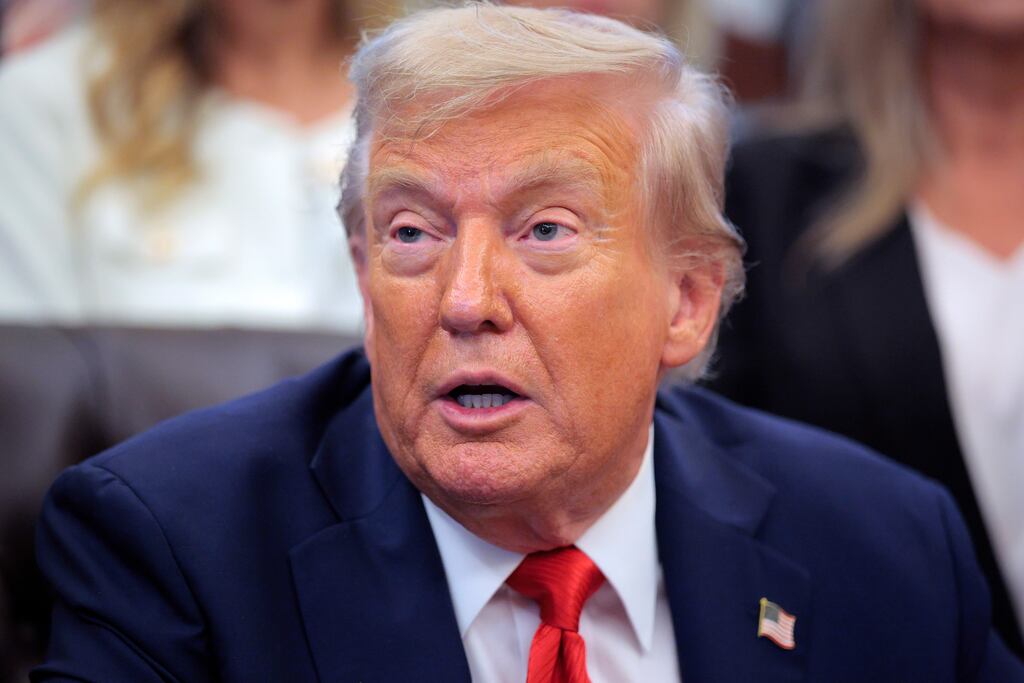 US President Donald Trump has threatened tariffs and export controls on countries whose taxes, rules or laws on tech companies he feels “discriminate” against the US. Photograph: Chip Somodevilla/Getty Images)