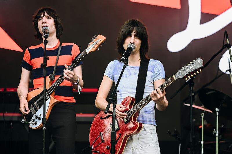 Brian D'Addario and Michael D'Addario of The Lemon Twigs at the 2025 Governors Ball Music Festival held at Flushing Meadows Corona Park on June 07, 2025 in New York, New York. (Photo by Nina Westervelt/Billboard via Getty Images)
