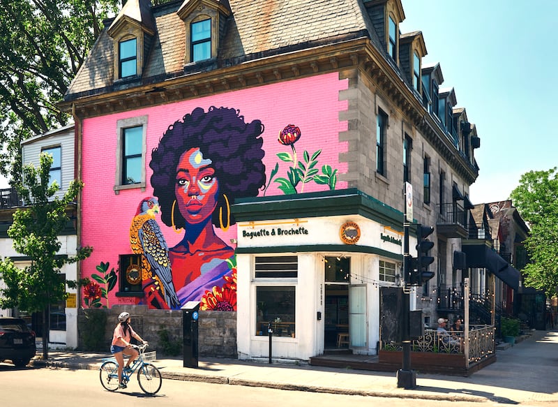 Mural by Baguette Brochette in Montreal. Photograph: Tourisme Montréal