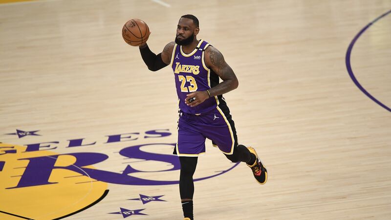 LeBron James and the LA Lakers could be on a collision course with Golden State. Photograph: Kevork Djansezian/Getty