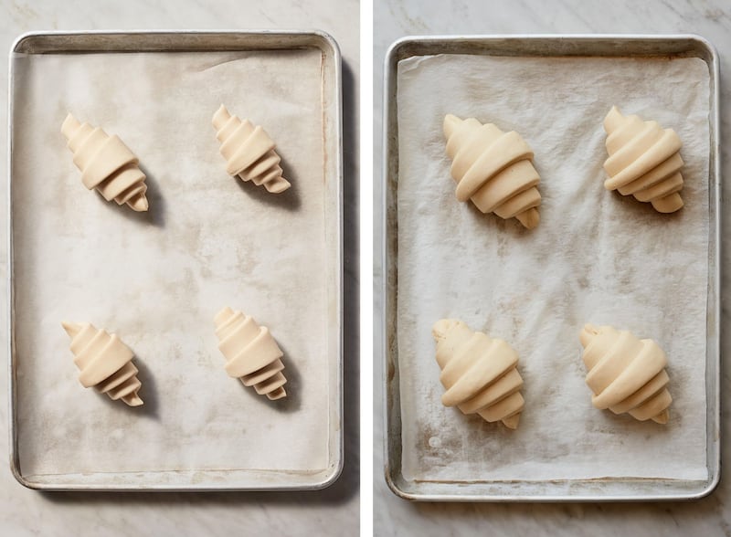 The dough will be so filled with gases from the yeast that the layers along the cut sides will have separated. Food Stylist: Laurie Ellen Pellicano. Photograph: Johnny Miller/New York Times