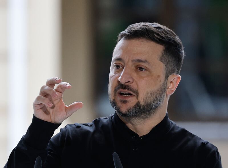 Ukrainian president Volodymyr Zelenskiy said it was 'important that President Trump sees we in Europe are united in our determination to end the war'. Photograph: Sergey Dolzhenko/EPA