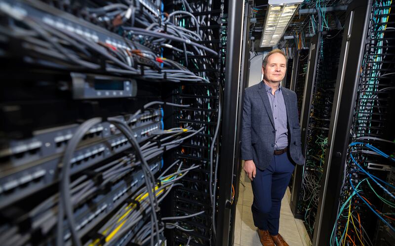 Dr Kevin Doolin, executive director of Walton Institute, showcasing the data centre at Walton Institute, SETU located on SETU’s West Campus. Photograph: Patrick Browne