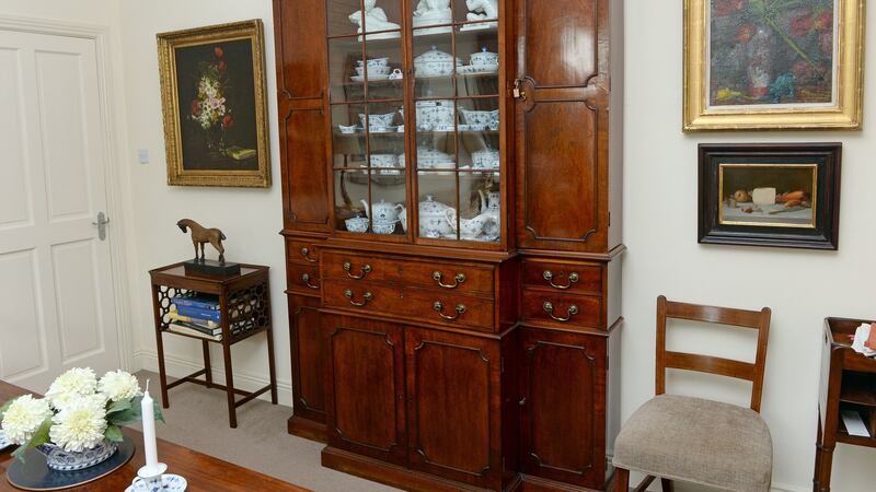 Georgian bookcase in  Ib Jorgensen’s  home in Donnybrook. Photograph: Eric Luke