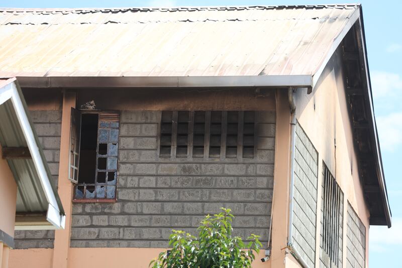 The dormitory block that caught fire at Utumishi Girls School. Photograph: Andrew Kasuku/AP