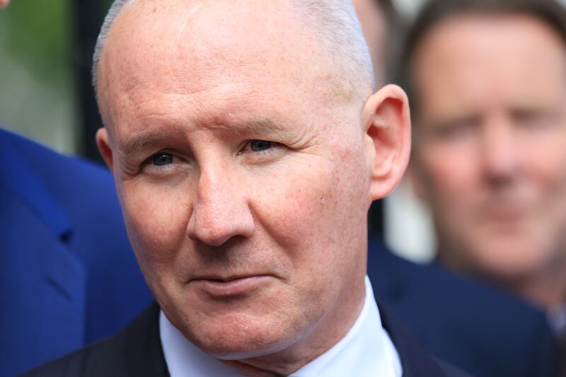 Jim Gavin speaks to the media outside Leinster House on September 9th. Photograph: Stephen Collins/Collins