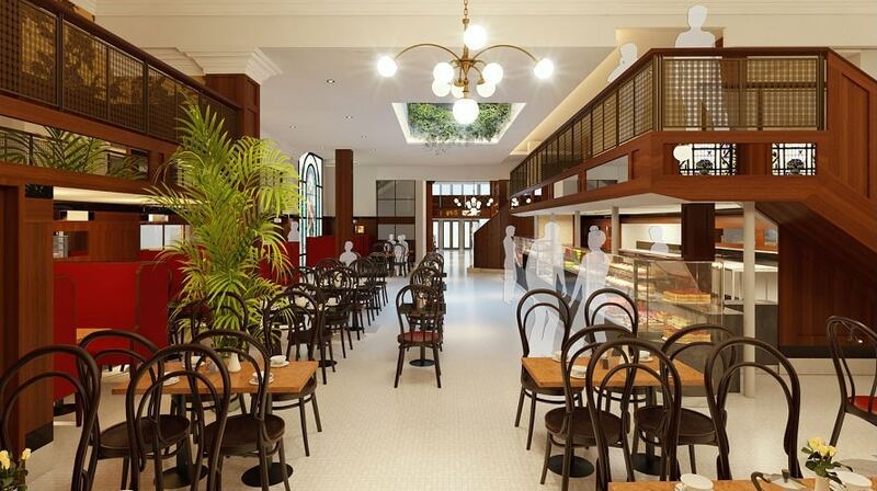 Projected interior of Bewley’s Cafe on Dublin’s Grafton Street after new renovations are completed. Each floor will be open under the new plan, including the theatre.