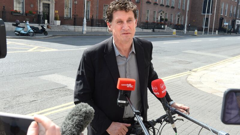 Eamon Ryan  leader of the Green Party, going into Government Buildings. Photograph: Dara Mac Donaill
