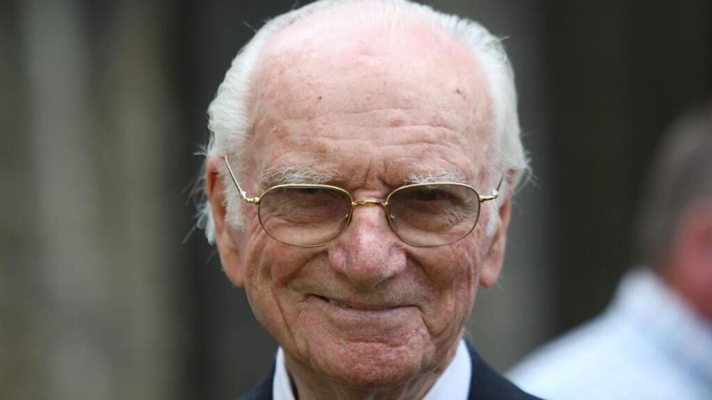 Peter O’Sullevan, who has died aged 97, had the confidence of leading racing personalities, including Lester Piggott. Photograph: Julien Behal/PA Wire.