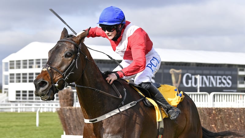 Rachael Blackmore on Allaho comes home to win the Ryanair Chase at Cheltenham. Photograph: Francesca Altoft/Inpho