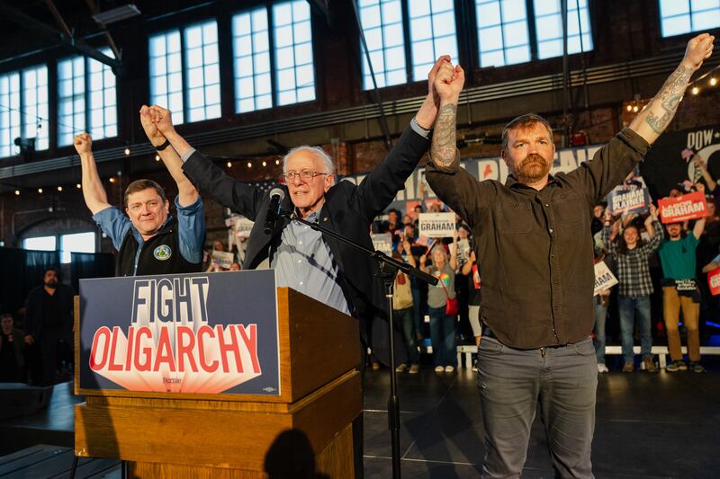 US senator Bernie Sanders with Graham Platner during an event in Portland, Maine, last month. Photograph: Sophie Park/Bloomberg