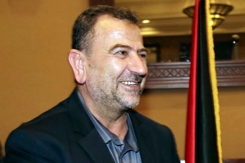 Saleh Arouri in Gaza City in 2018. Photograph: Mohammad Austaz/Hamas Media Office via AP