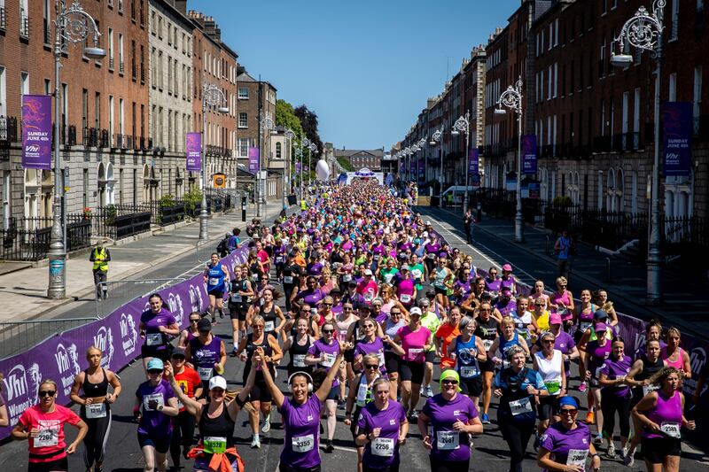 The crowd at the mini-marathon in Dublin on Sunday. Photograph: Morgan Treacy/Inpho
