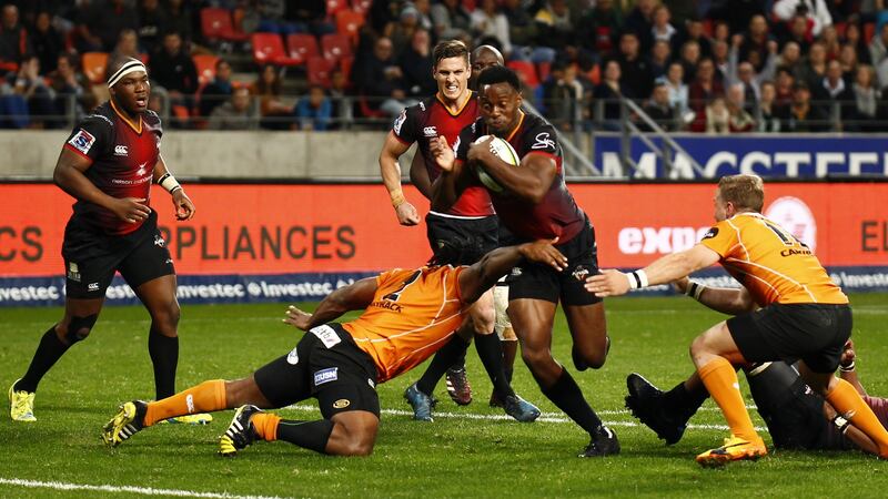 Wandile Mjekevu of the Southern Kings in action against the Toyota Cheetahs at Nelson Mandela Bay Stadium last month in Port Elizabeth, South Africa. Photograph: Michael Sheehan/Gallo Images