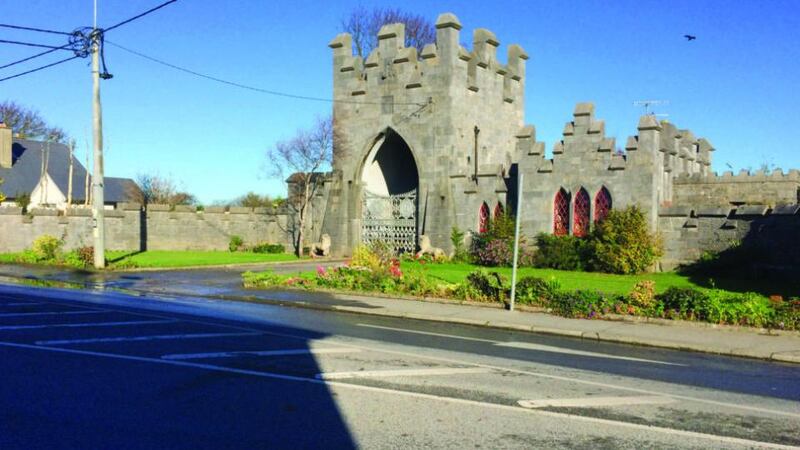 Entering Ardfert village with Glandore Gate to the right.