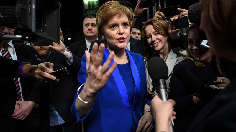 Scottish National Party (SNP) leader and Scotland’s First Minister Nicola Sturgeon. Photograph:  Andy Buchanan/AFP via Getty