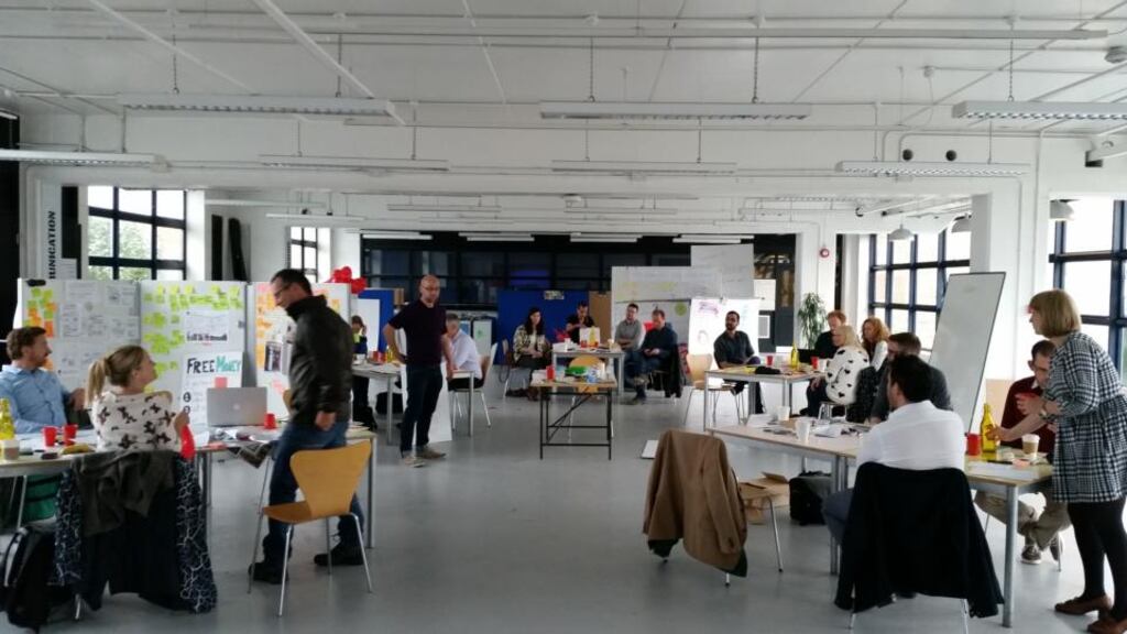 Participants in the service design masterclass at the NCAD: their challenge was to conceive and run a live service for the public within three days.