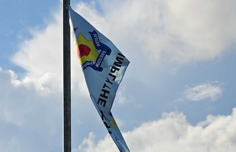 A UDA flag on Annalee Street. Photograph: Arthur Allison/Pacemaker