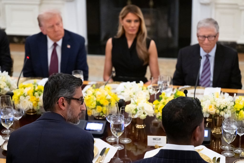 US president Donald Trump and first lady Melania Trump during a dinner they hosted for tech leaders in September. Six social media companies (Facebook, Instagram, Snapchat, TikTok, X and YouTube) made $11 billion in 2022 from ads targeted at children. Photograph: Saul Loeb/AFP via Getty Images