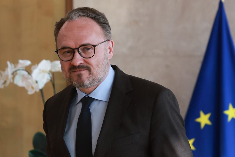 EU energy commissioner Dan Jorgensen arrives for the round table discussion on energy in Brussels on Wednesday. Photograph: EPA