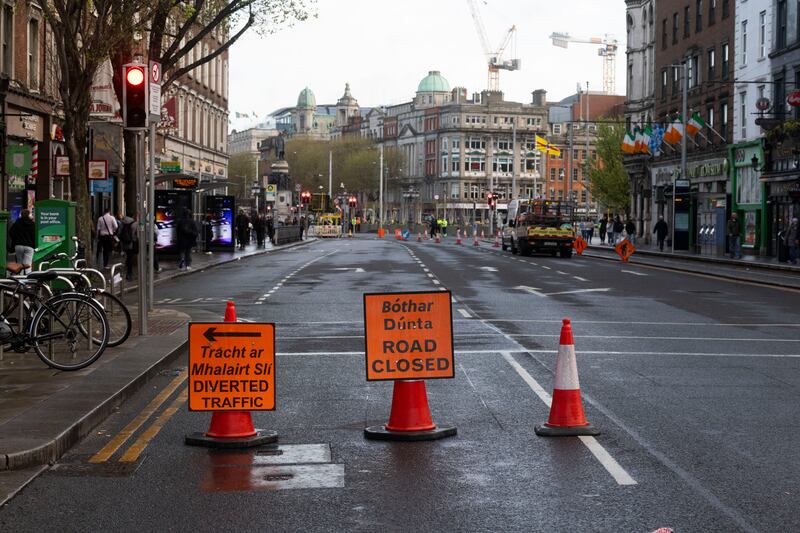 The Taoiseach called on the protesters to “reflect” and end the demonstrations. People have blocked off several routes in Dublin city centre, including O'Connell Street. Photo: Sam Boal/Collins 