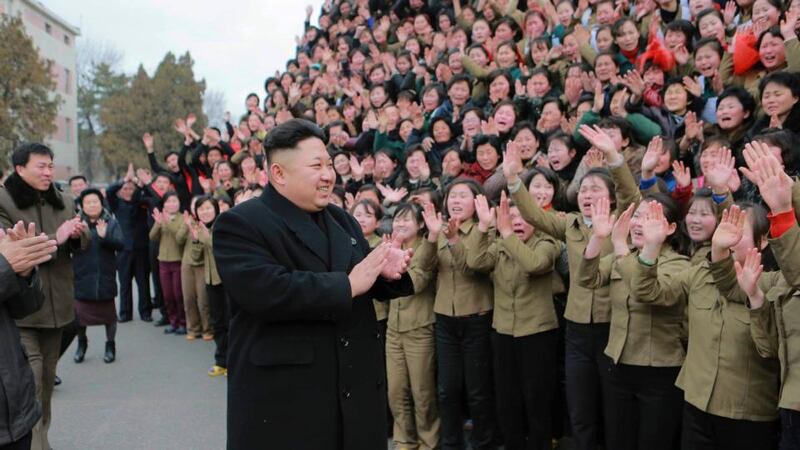 North Korean leader Kim Jong Un  gives field guidance at the Kim Jong Suk Pyongyang Textile Mill in this undated photo released by North Korea’s Korean Central News Agency (KCNA) in Pyongyang.