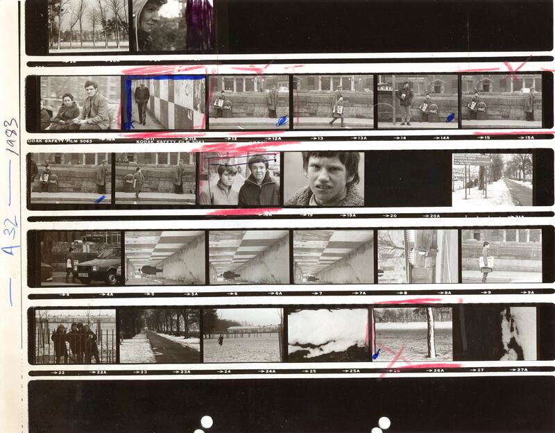 A mish-mash of photos taken while a student at DCU in the 1980s. There’s a sort of portrait of my roommate James at the top, attempts at street photography on the quays including one half-decent picture of a young boy selling the Evening Press followed by snow scenes in Albert College Park in Glasnevin. I remember printing and framing No 26 for my girlfriend at the time. It's probably in landfill now