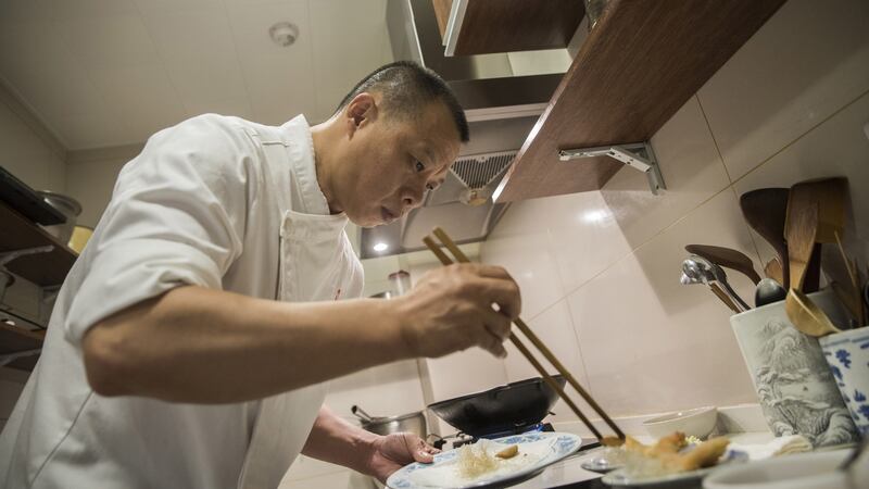 Chef Yu Bo  has been known to experiment with mapo tofu, even pairing it with avocado. Photograph: Gilles Sabrie/The New York Times