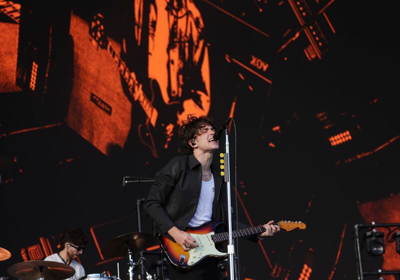 Inhaler's Elijah Hewson on the Main Stage on Saturday. Photograph: Alan Betson