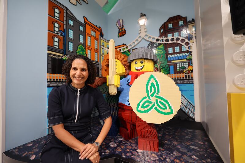 Dublin setting: Isabel Graham of Lego with one of the musicians who might also be a Viking. Photograph: Nick Bradshaw