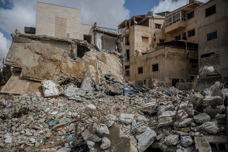 The site of an airstrike on Baalbek city’s Ras al Ain neighbourhood on March 17th.