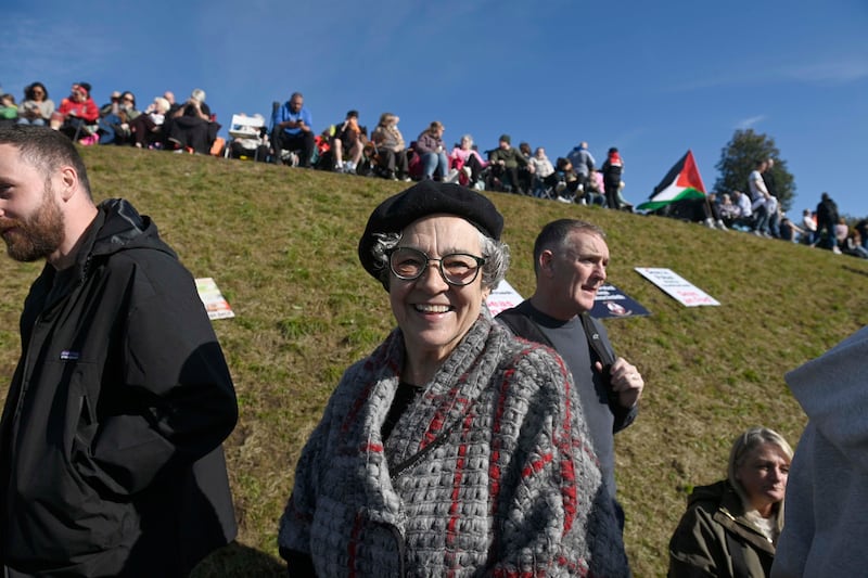 People attending a community event in support of the Garvaghy Road residents on Saturday. Photo: Mark Marlow/PA Wire
