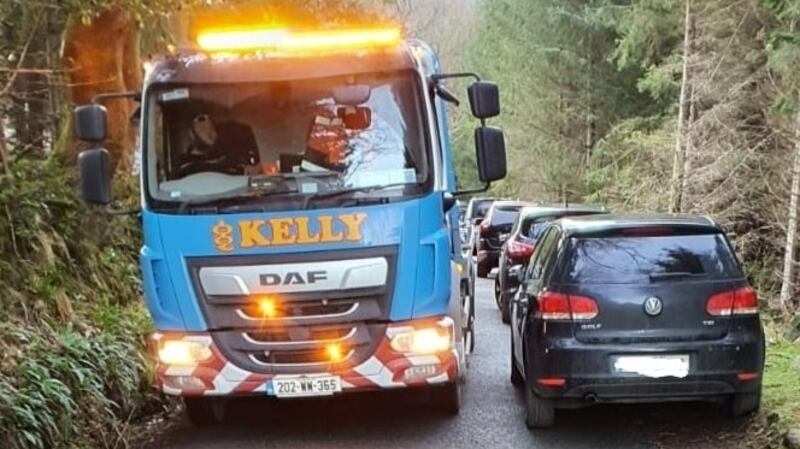 Several towing trucks had been deployed by the Garda to tow vehicles away on Sunday