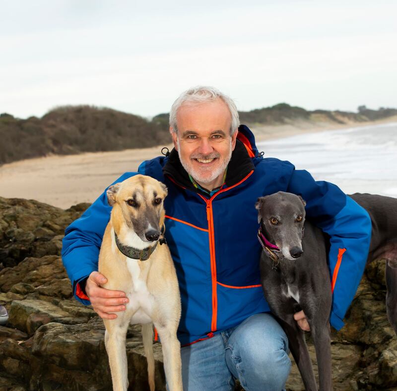Colm O'Gorman with Jake and Oscar. Photogrpah: Mary Browne