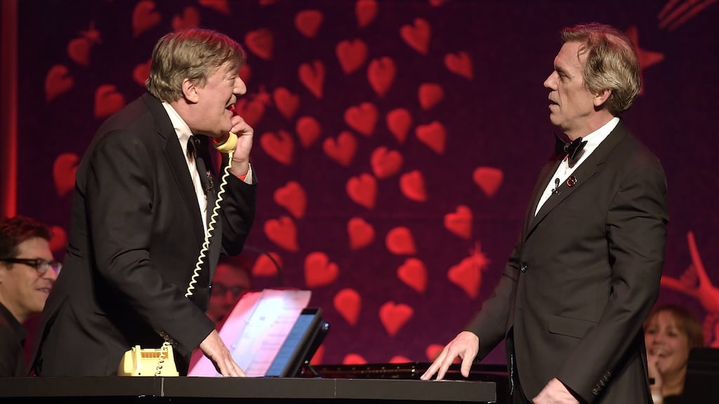 Stephen Fry (L) and Hugh Laurie reunite for a performance on stage at the SeriousFun London Gala in 2018. Photograph: Mike Marsland/Getty Images)