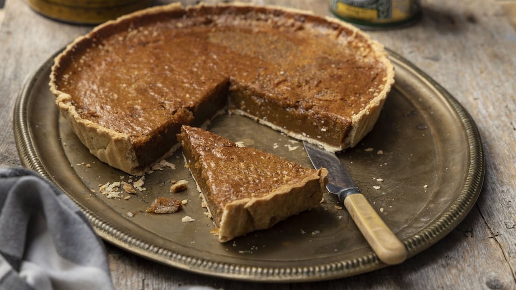 Treacle tart. Photograph: Harry Weir Photography