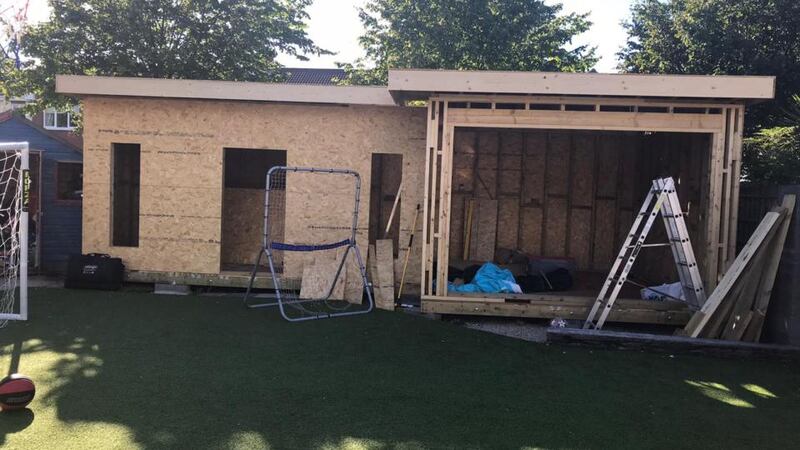 The O’Kelly garden room takes shape. Photograph: Gavan O’Kelly