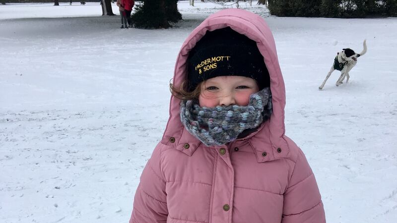 Síle O’Kane in St Anne’s Park, wearing all available layers, all at once