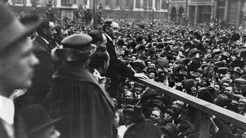 WT Cosgrave at College Green after his election as president of the executive council of the Free State in 1923. Photograph: Hulton Getty