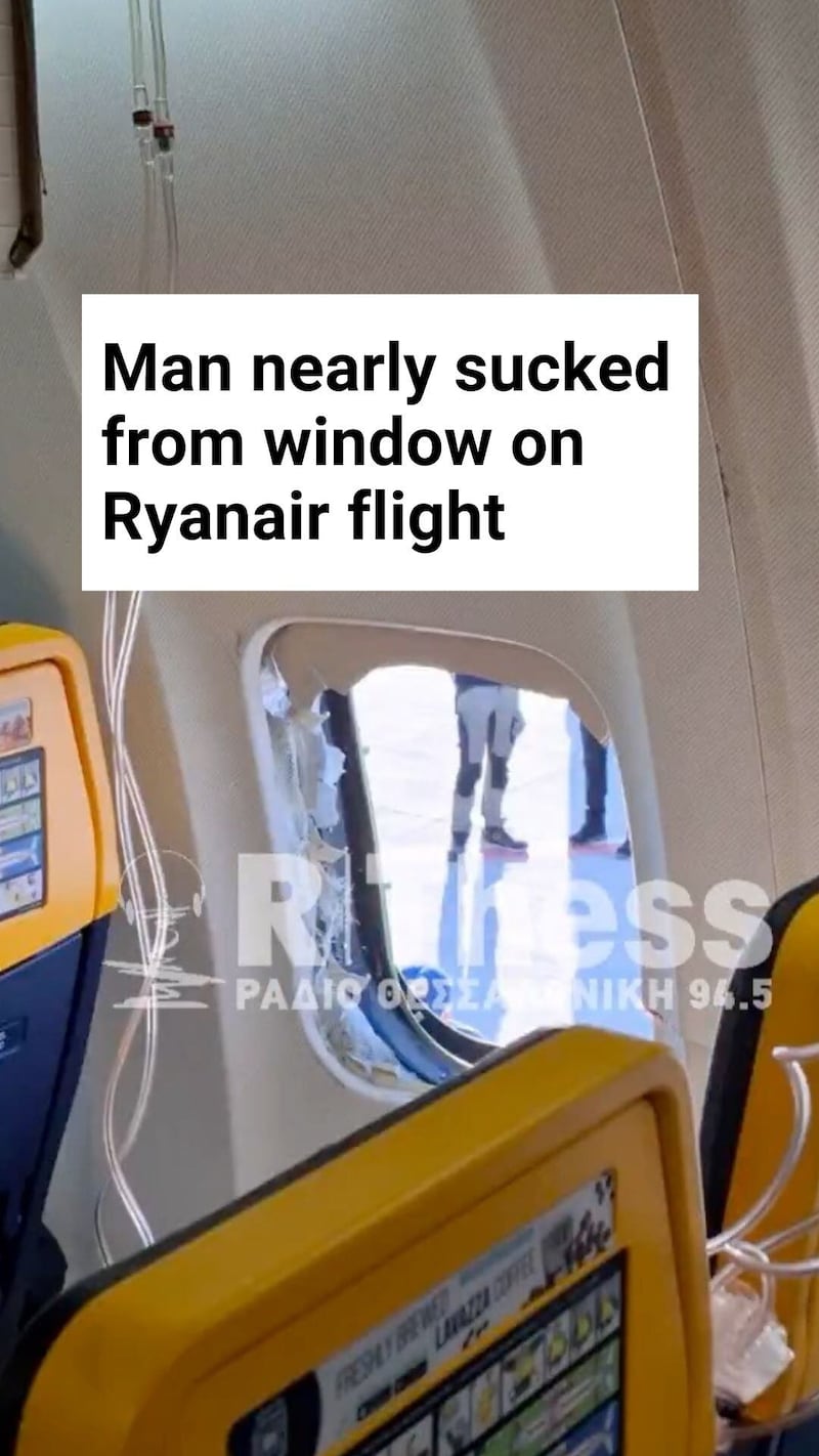 Ryanair passenger partly sucked out of plane as window dislodges
