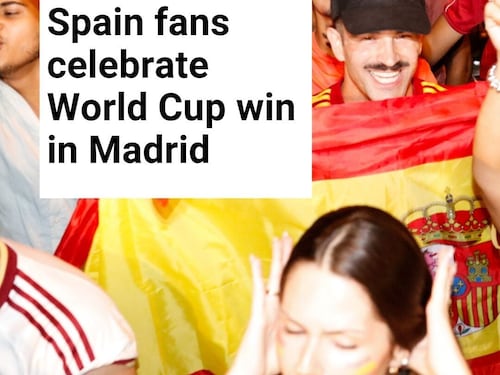 Spain fans celebrate World Cup win in Madrid
