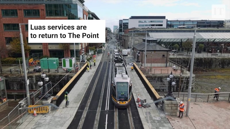 Luas services resume to The Point