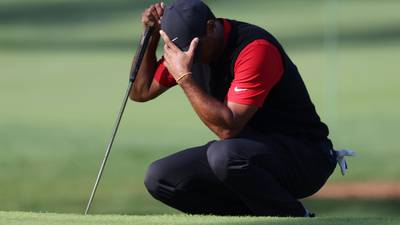 Tiger Woods takes a 10 on the 12th as Masters defence unravels
