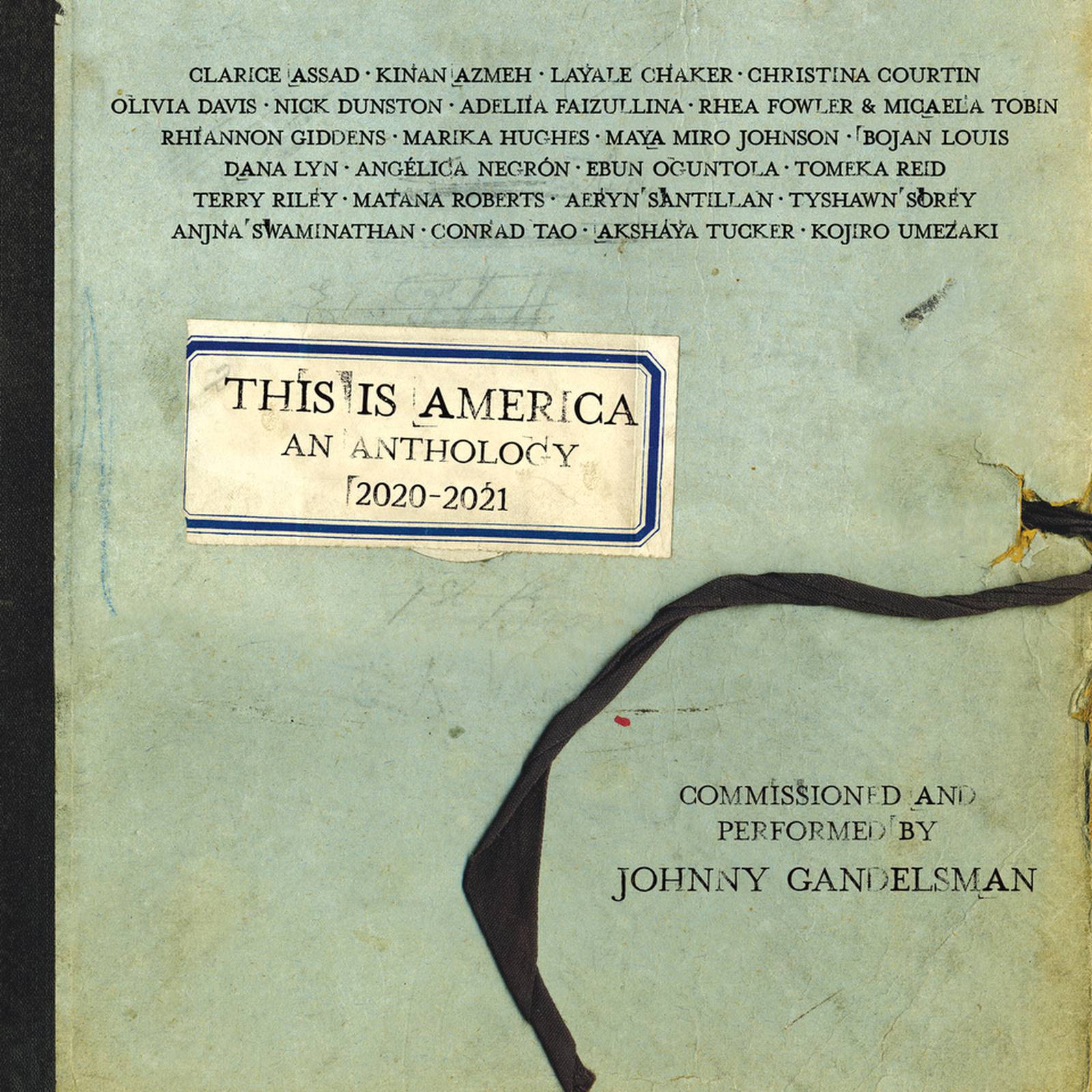 Cover of Johnny Gandelsman's album This is America featuring a green/grey matt cover, an anthology commissioned and performed by Johnny Gandelsman