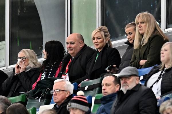 Michelle O’Neill and Emma Little-Pengelly unite to support Northern Ireland women’s side at Windsor Park