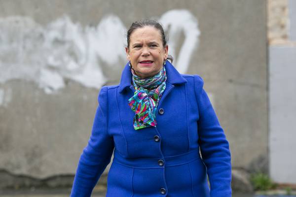 Mary Lou McDonald confronted by anti-immigration protesters in Dublin’s East Wall