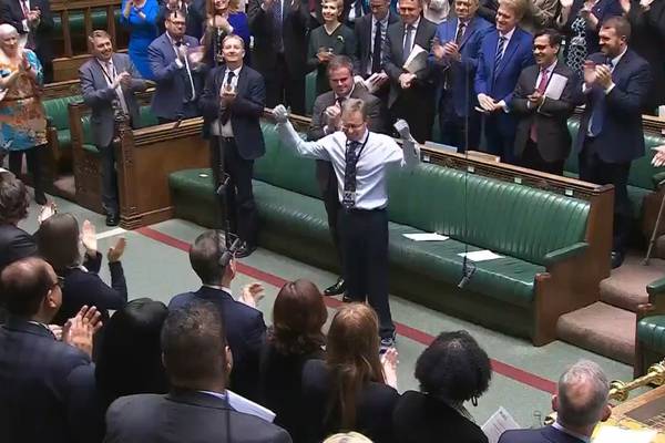 ‘Bionic MP’ makes emotional return to the House of Commons after quadruple amputation